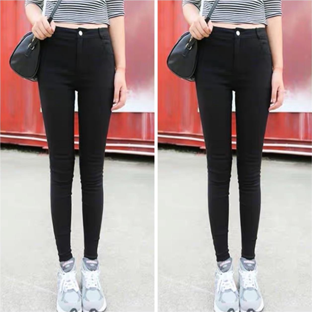 [ SIZE ĐẠI 60kg~90kg] Quần jean dài đen tuyền big size co dãn mạnh vải jean mềm lưng cao 2700 (có rách gối)
