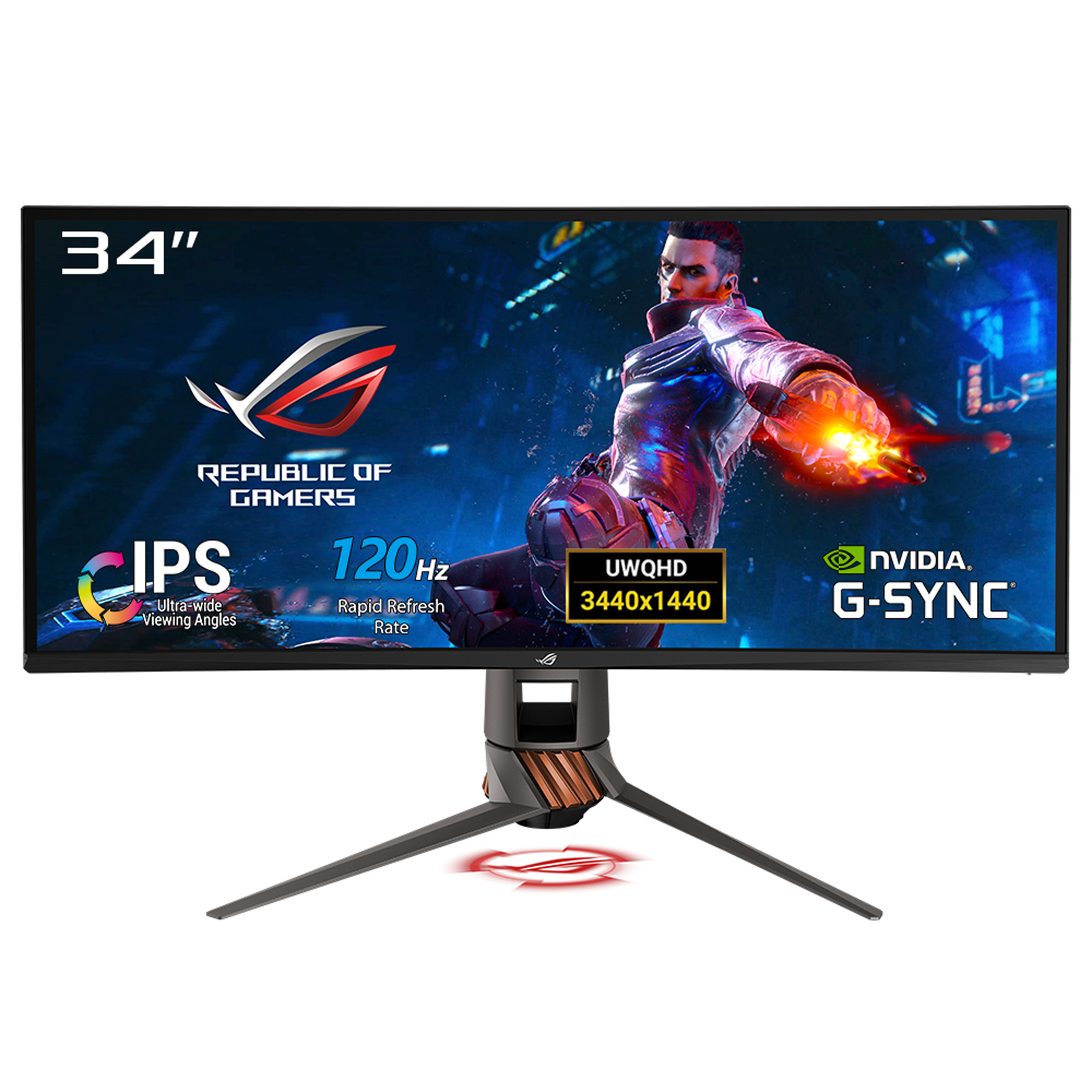 Màn Hình Cong Chơi Game Siêu Rộng ASUS ROG SWIFT PG349Q Ultra QHD 34&quot; 21:9 (3440x1440) 120Hz NVIDIA G-SYNC Loa (2Wx2) - Hàng Chính Hãng