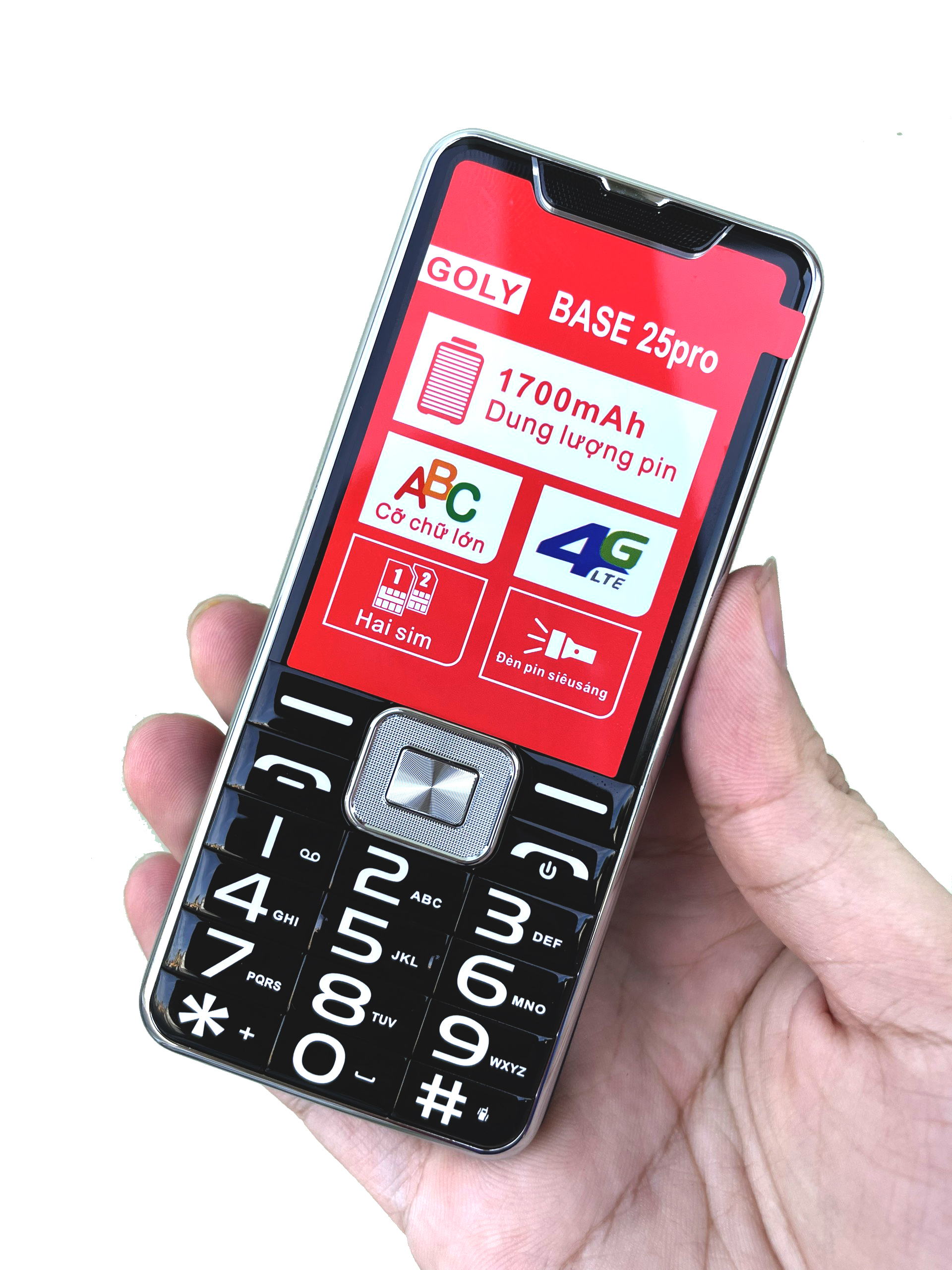 Điện thoại Goly Base 25 Pro 4G LTE ,Pin khủng ,Màn hình lớn - Hàng chính hãng