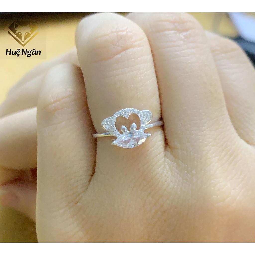 Nhẫn bạc Ý 925 Huệ Ngân -Khỉ con Ngộ Nghĩnh RR1342