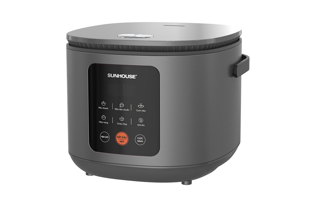 Nồi cơm điện tử 1.5L Sunhouse SHD8825 - 700W, 6 chức năng, Hẹn giờ nấu 24h, Chống dính Daikin 2 lớp, Lòng nồi 1.2mm - Hàng chính hãng