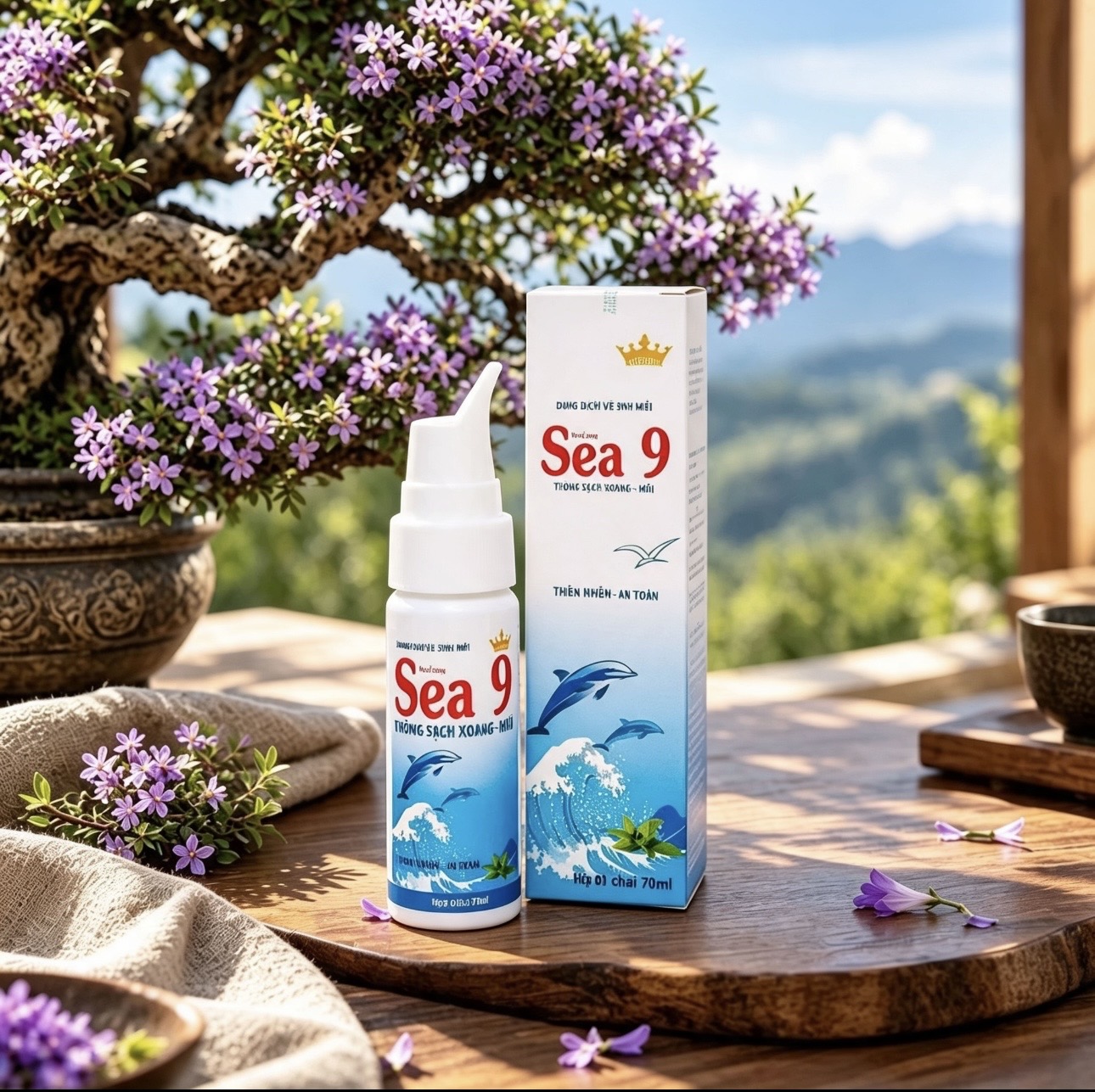 Dung dịch vệ sinh mũi Kingphar Sea 9 , chai 70ml, thông sạch xoang, mũi