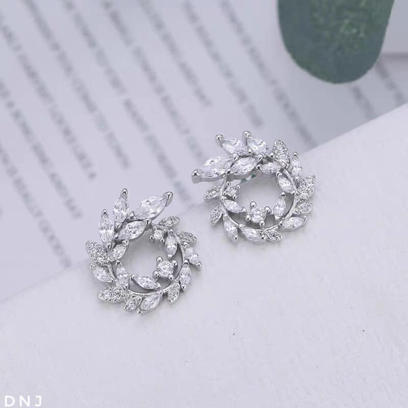 Bông tai bạc khuyên nụ thời trang chất liệu bạc s925 MS060