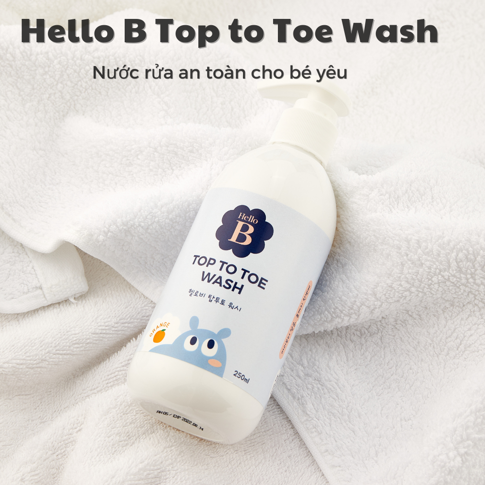 Dầu gội sữa tắm 2 trong 1 cho bé Top To Toe thương hiệu Hello B Hàn Quốc