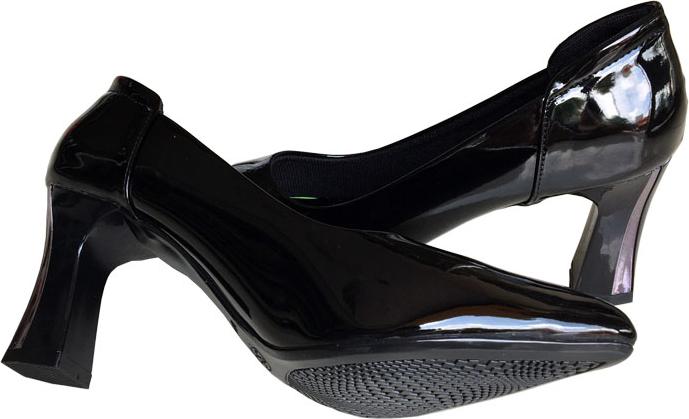 Giày cao gót 7cm Trường Hải gót to da bóng màu nâu thời trang cao cấp CG0412