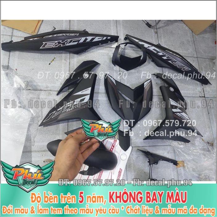 Tem rời Exciter 150 đen nhám bản mới -1