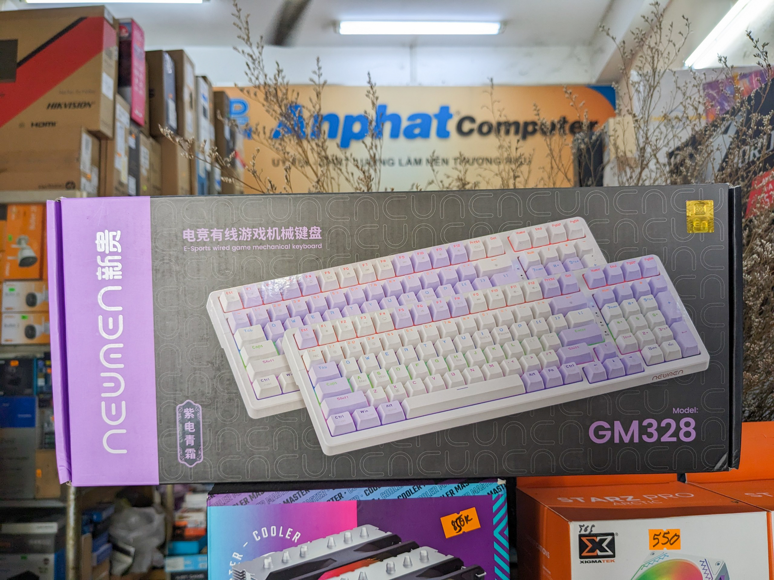 Bàn phím cơ NEWMEN GM328 Purple-White Blue switch - Hàng Chính Hãng