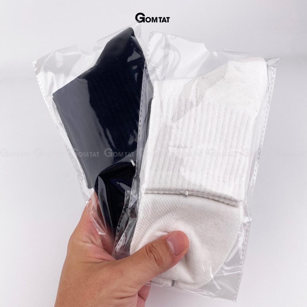 Tất vớ cổ cao nam nữ trơn màu, chất liệu cotton cao cấp, hút ẩm thoáng khí, mềm mại êm chân - GOM-KLB-TRONCAO