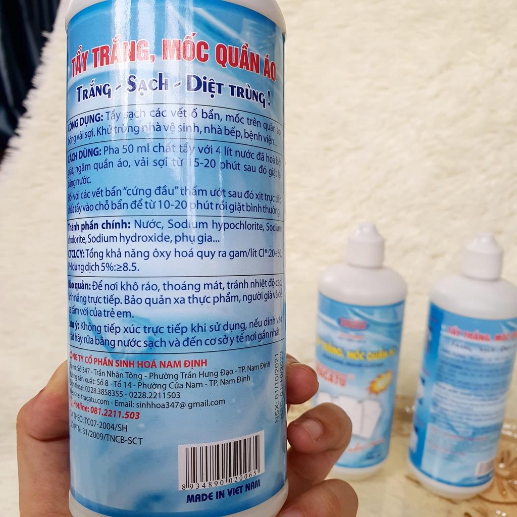 Nước Tẩy Trắng Quần Áo Mốc Ố Tracatu 500ml An Toàn Da Tay