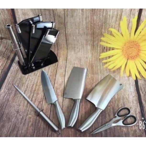 Sỉ, lẻ Bộ dao Nhật inox 6 món cao cấp kèm khay đựng