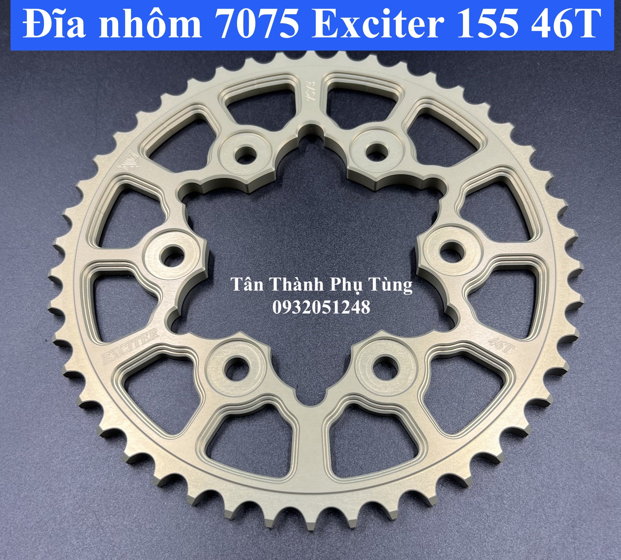 Đĩa nhôm siêu cứng 7075 dành cho Exciter 155 - 46T