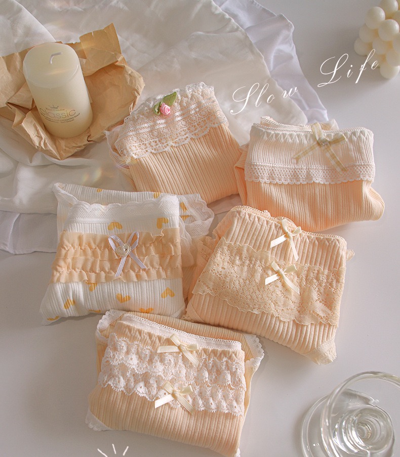 SET 5 QUẦN LÓT THANH LỊCH DỄ THƯƠNG KIỂU NHẬT TỪ 35-70KG DÀNH CHO NỮ