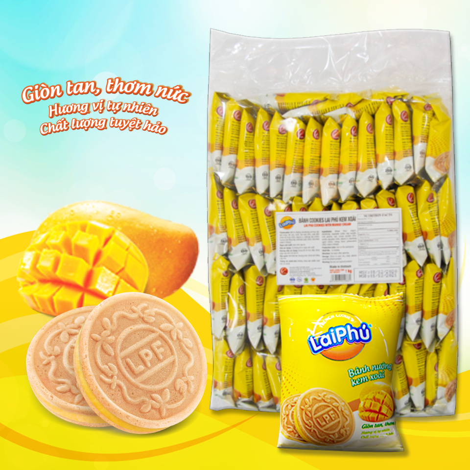 Bánh cookie Lai Phú kem Xoài 1kg