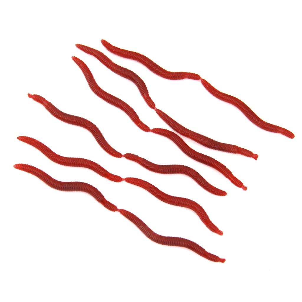 100Pcs Soft Earthworm Fishing Worm Lures Crankbaits for Freshwater and Saltwater