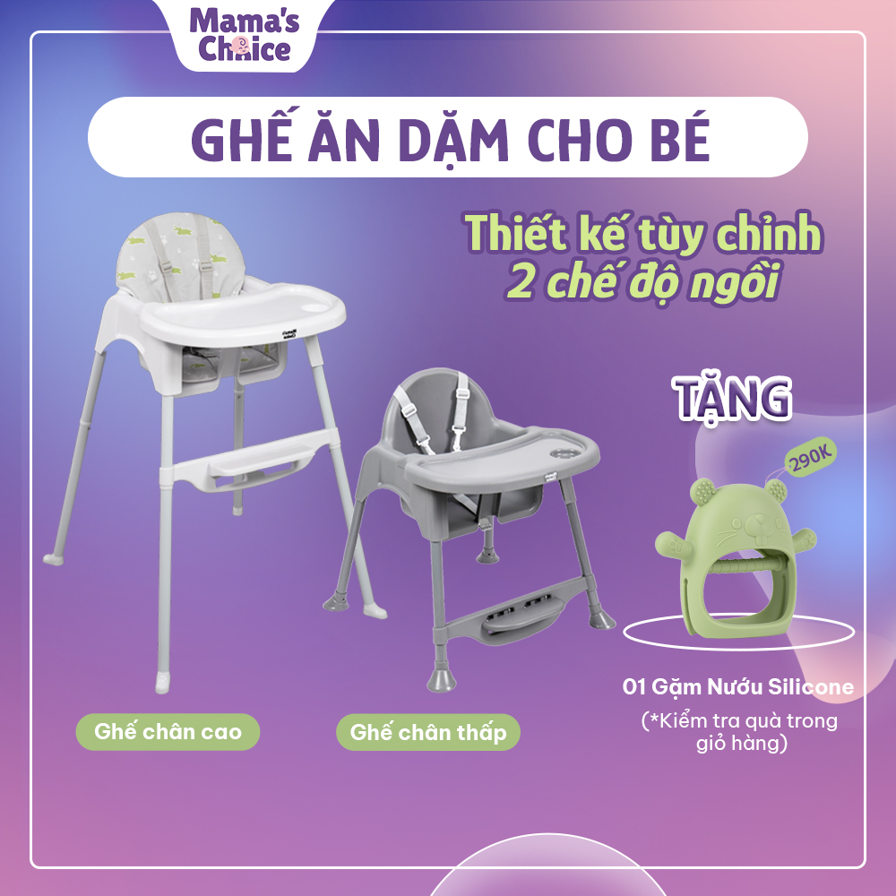 Ghế Ăn Dặm Mama's Choice, Ghế Cho Bé Tập Ăn Dặm, Kiểu Dáng Chắc Chắn Dễ Tháo Lắp và Vệ Sinh [Sản Phẩm Mới Tặng Gặm Nướu