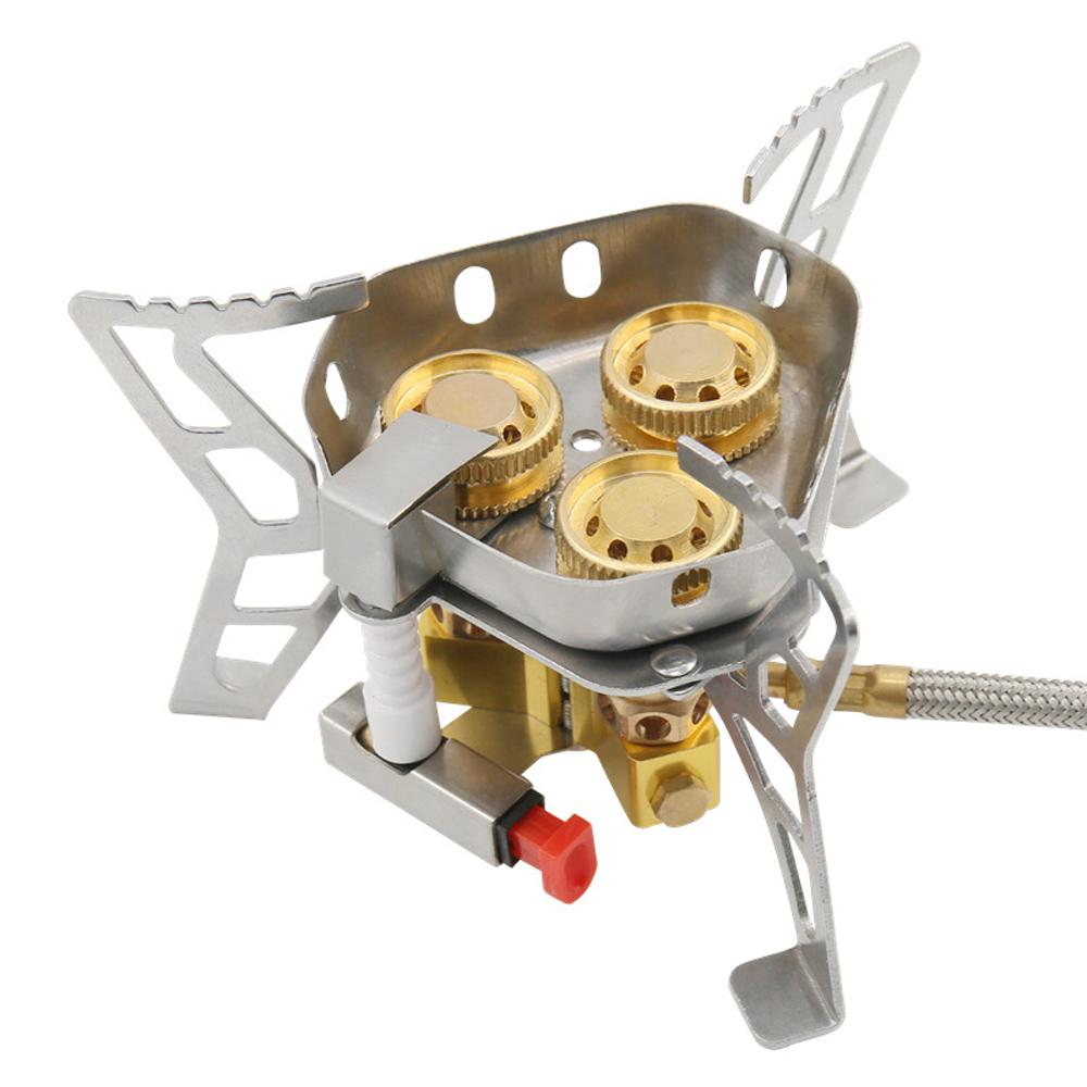3-Core Camping Stove 6800W High Power Gases Burner Windproof Backpacking Stove with Adjustable Valve for Outdoor Cooking Camping Picnic Hiking