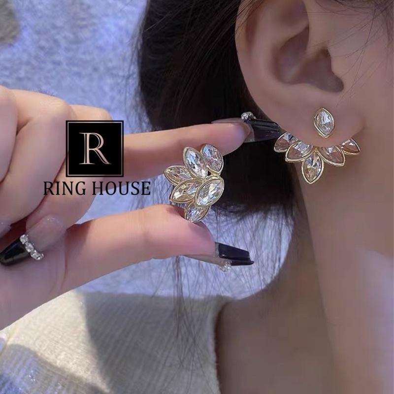 Khuyên tai bông tai nữ chiếc lá dự tiệc Ring House