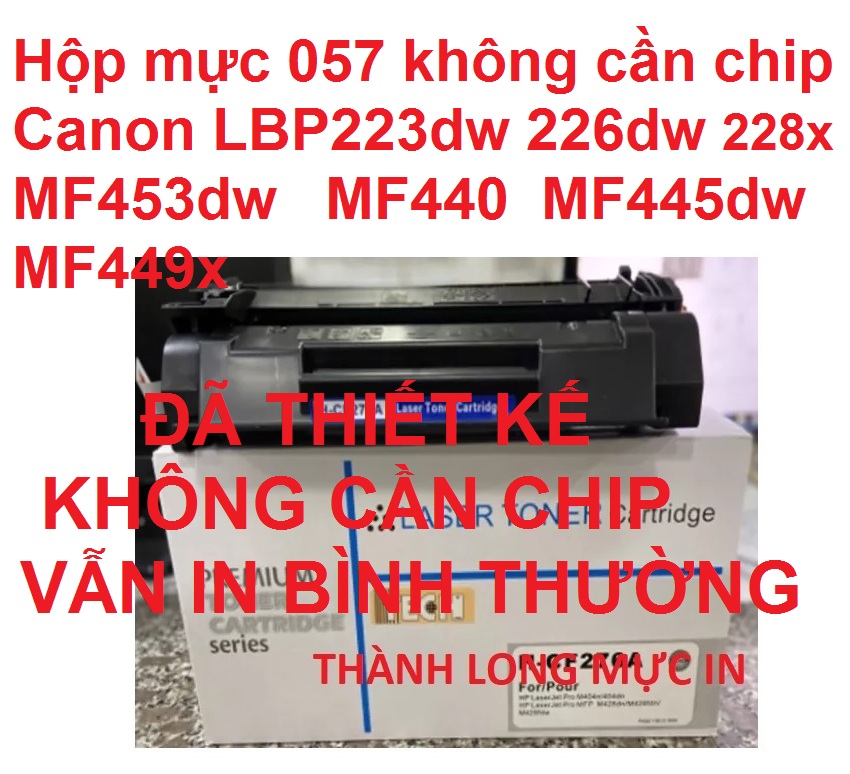 Hộp mực Canon 057 KHÔNG CẦN DÙNG CHIP cho máy in Canon LBP 223dw 226dw MF453dw LBP228x  MF440  MF445dw MF449x NHẬN LỆNH IN 100%