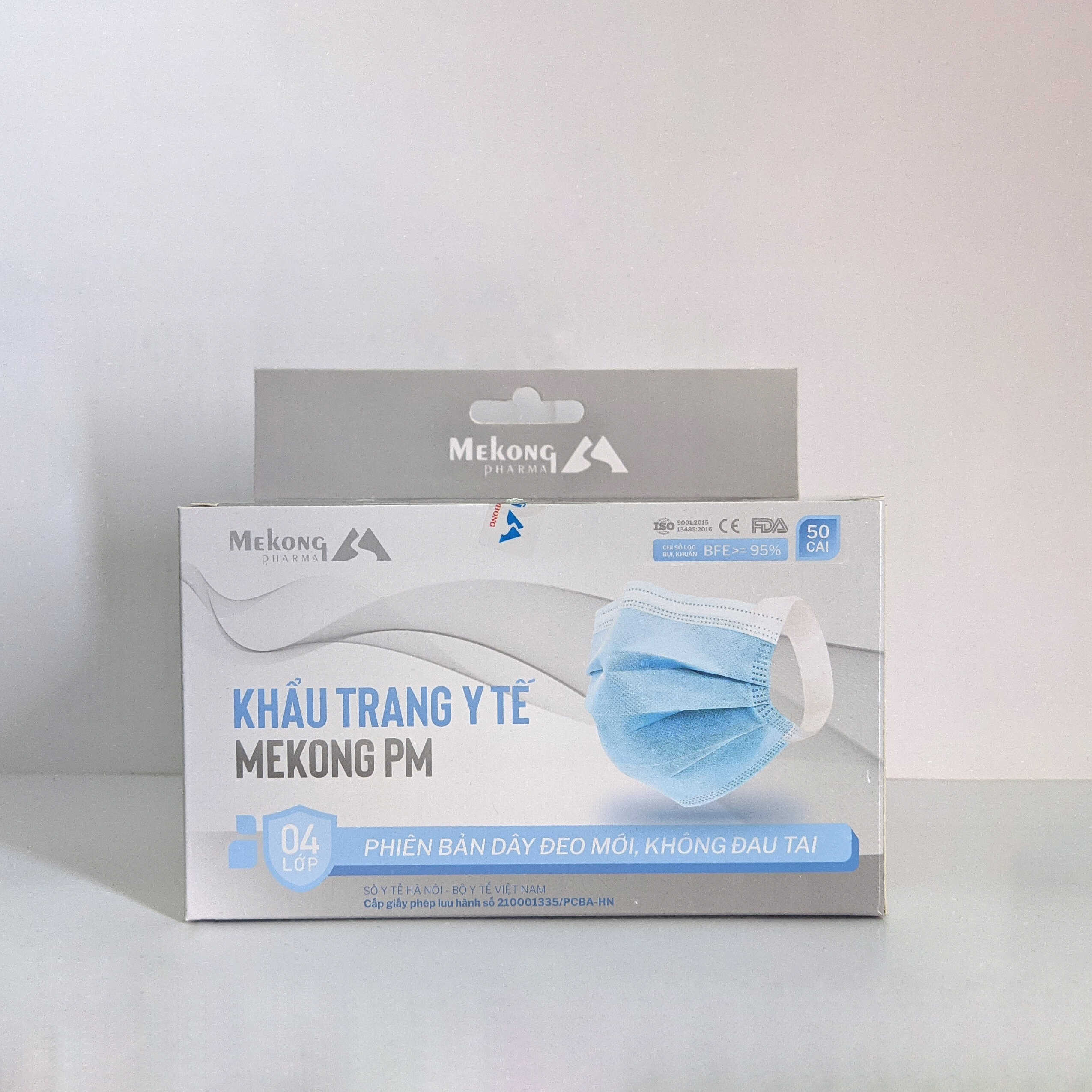 5 Hộp Khẩu Trang Mekong Cao Cấp 4 Lớp Kháng Khuẩn có dây đeo mềm không gây đay tai