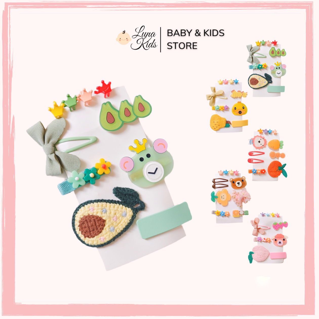 Set kẹp tóc cho bé gái KT02 - LunaKids [Ảnh thật