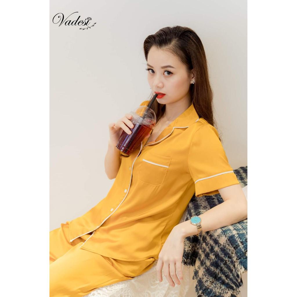 Bộ Pijama Lụa Cao Cấp, Pijama Nữ, Đồ Ngủ Đẹp, Bộ Mặc Nhà Vadesi - Thời Trang