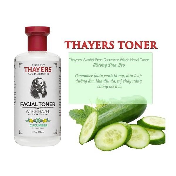 Nước hoa hồng Se Khít Lỗ Chân Lông không cồn Thayers Witch Hazel Cucumber 355ml