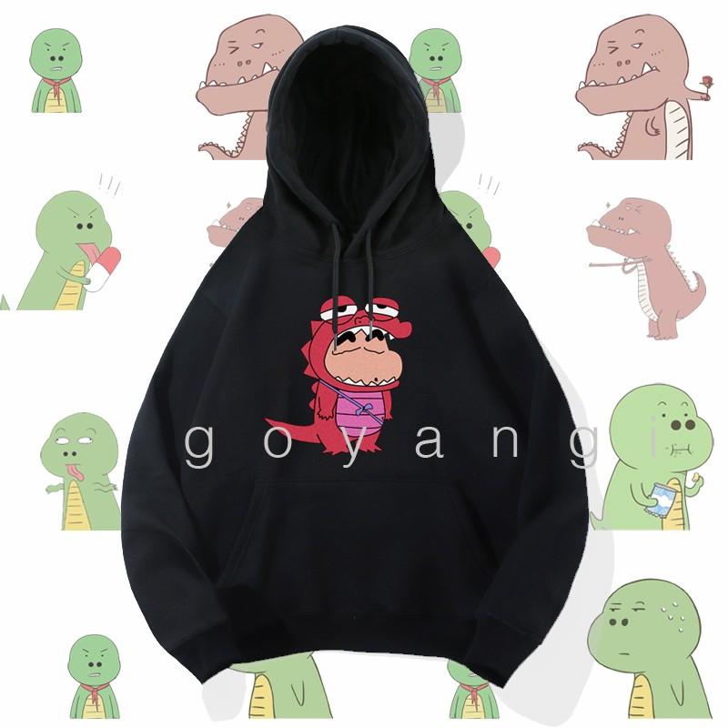 Áo hoodie goyangi Shin khủng long oversize phong cách hàn quốc