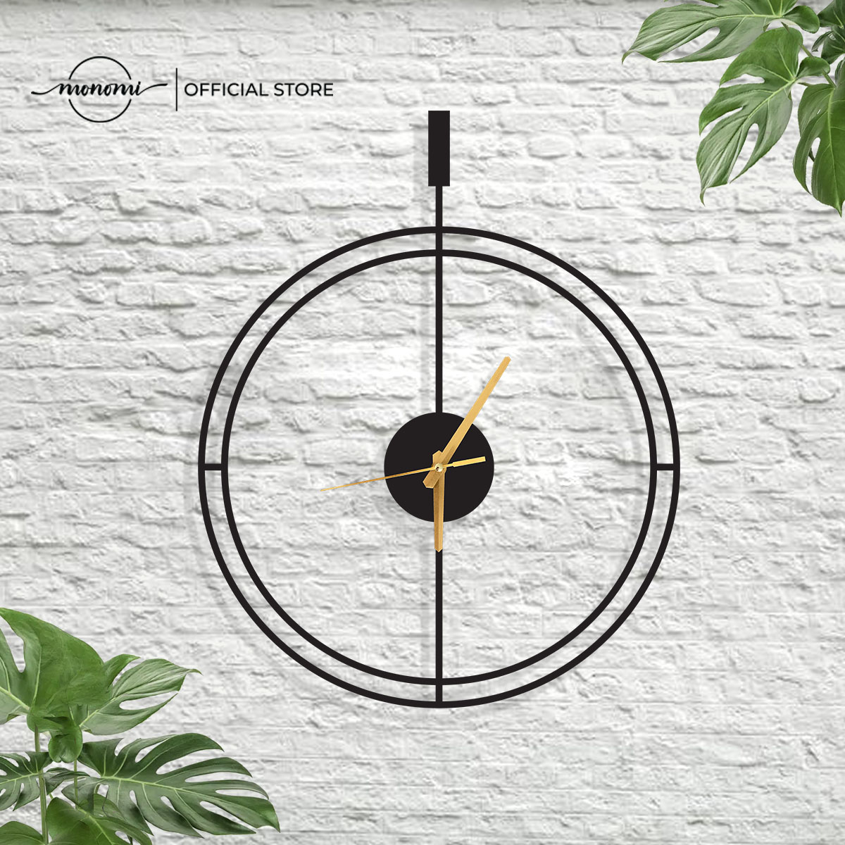 Đồng hồ treo tường Minimalist phong cách tối giản, kiểu dáng hiện đại, CNC Metal Wall Clock - Monomi C016