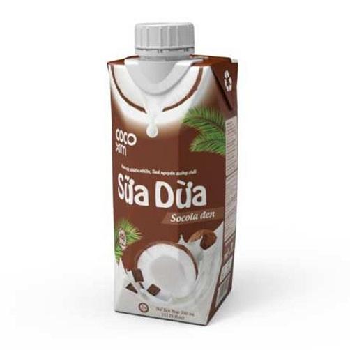 01 Thùng/ 12 Hộp Sữa Dừa Chocolate Đen Cocoxim 330ml