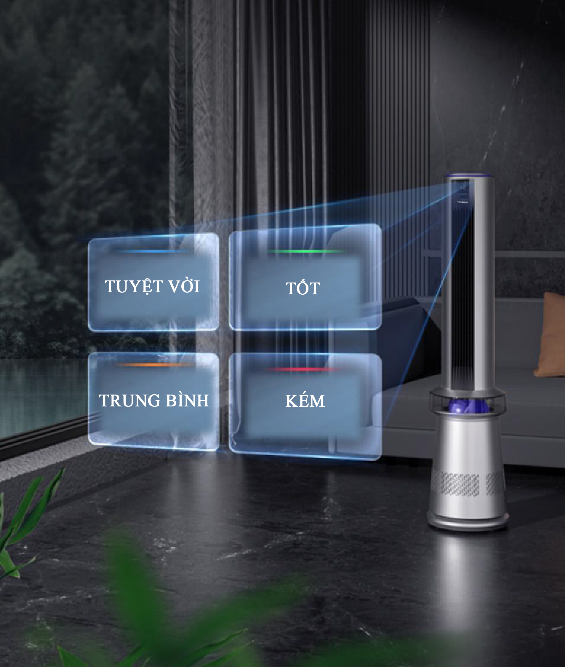 Quạt tháp lọc không khí 2 trong 1 TS9188 - Điều khiển từ xa - Hàng chính hãng