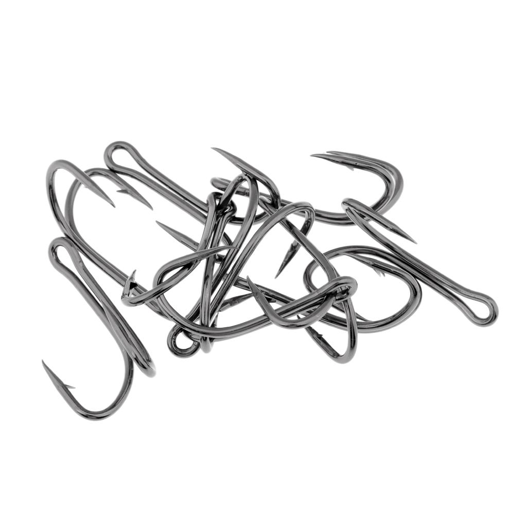10pcs High Carbon Steel Frog Toad   Hook Fishing Double Hook 28#