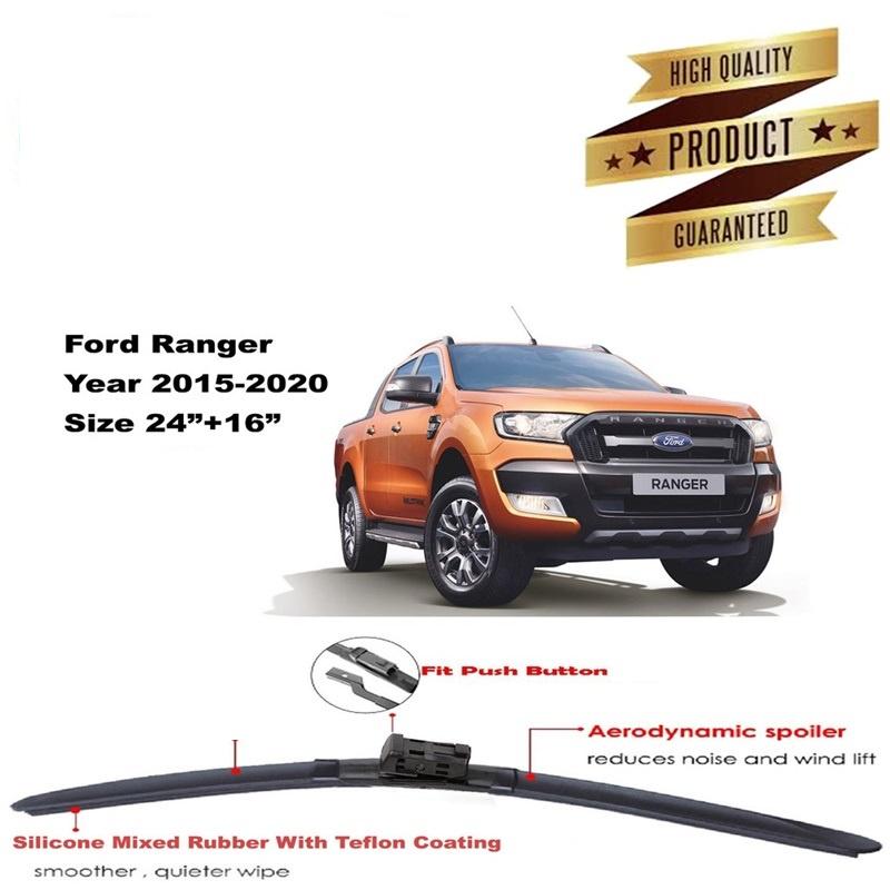 Combo 2 cần gạt mưa silicone, gạt nước, cần gạt mưa Ford ranger, BT50