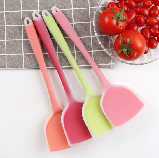 DỤNG CỤ NẤU ĂN, SẠN, XẺNG CHIÊN XÀO CHẤT LIỆU SILLICONE SIÊU CHỊU NHIỆT CÁN DÀI 33CM GD759-XengSilli