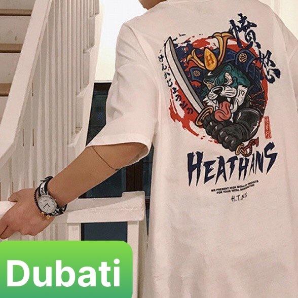 ÁO THUN TAY LỠ NAM NỮ FROM RỘNG MÈO CẦM KIẾM CHẤT COTTON MỊN MÁT CO GIÃN MỚI- DUBATI FASHION