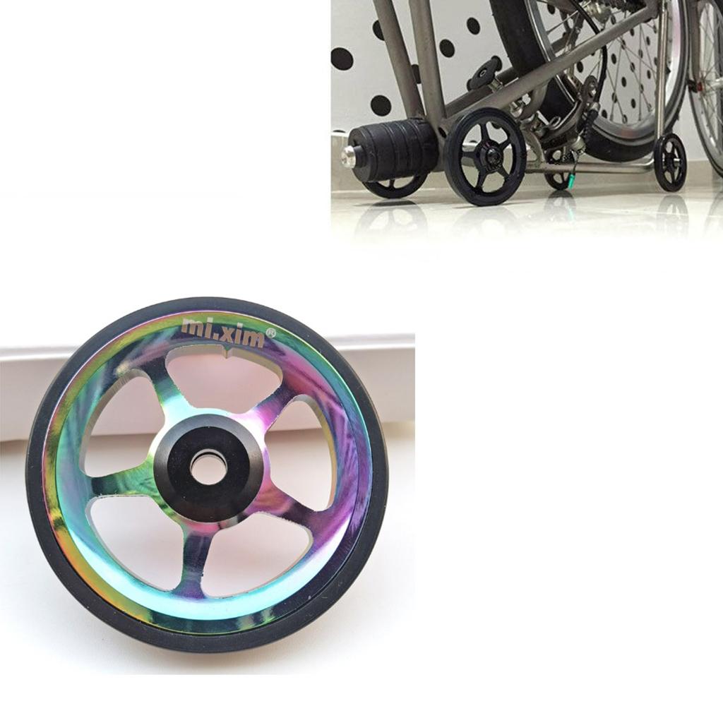 4x Folding Bike Easy Wheels Foldable Easywheel Refit Parts for Brompton