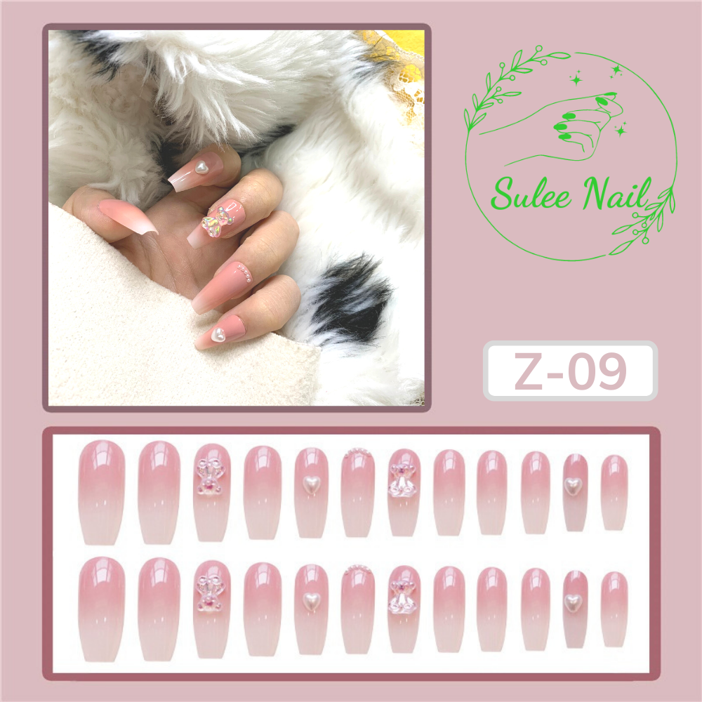 Bộ nail giả xinh đáng yêu sang choảnh siêu cute cho móng tay dài ngắn Suleenail kiểu thang