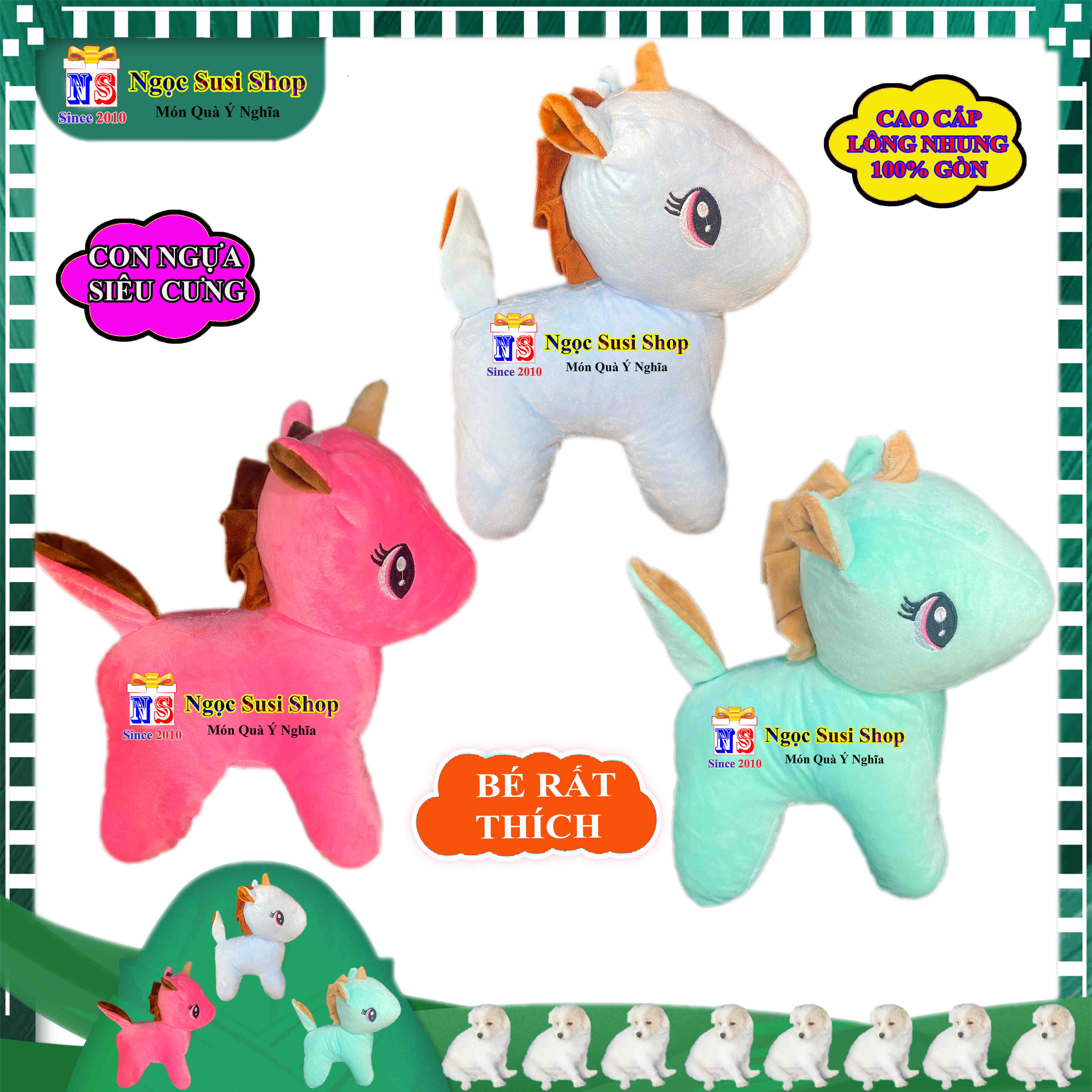 THÚ NHỒI BÔNG CON NGỰA PONY SIZE 35CM HÀNG CAO CẤP SIÊU MỊN CHO BÉ - GẤU BÔNG HÌNH CON NGỰA SIÊU ĐỘC GIAO NGẪU NHIÊN MÀU