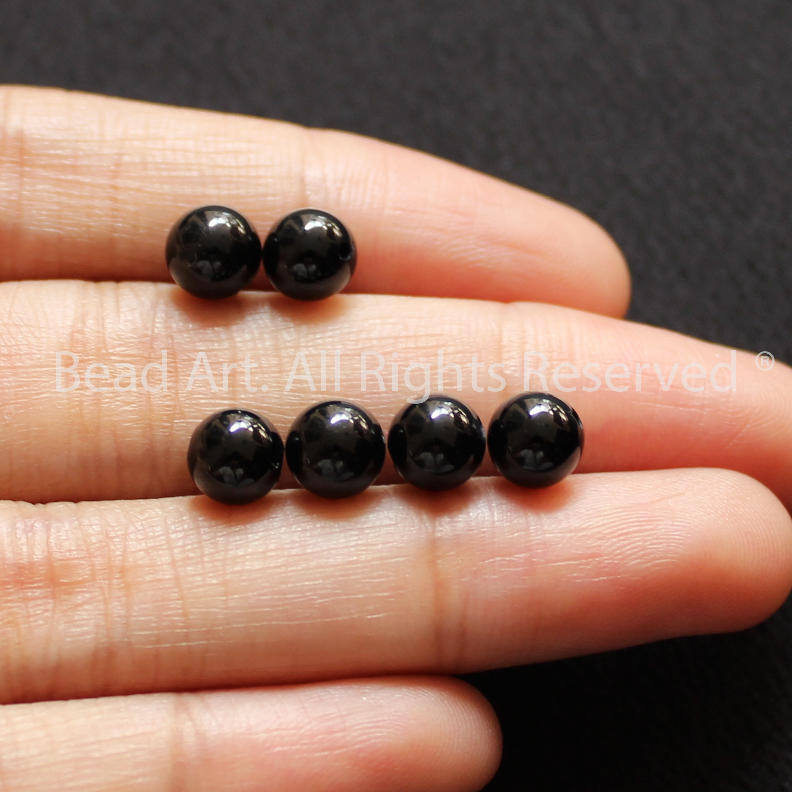 6MM Đá Tourmaline Đen Tự Nhiên Loại A, Mệnh Mệnh Thuỷ, Mộc, Đá Phối Vòng Tay Phong Thuỷ, Chuỗi Hạt - Bead Art