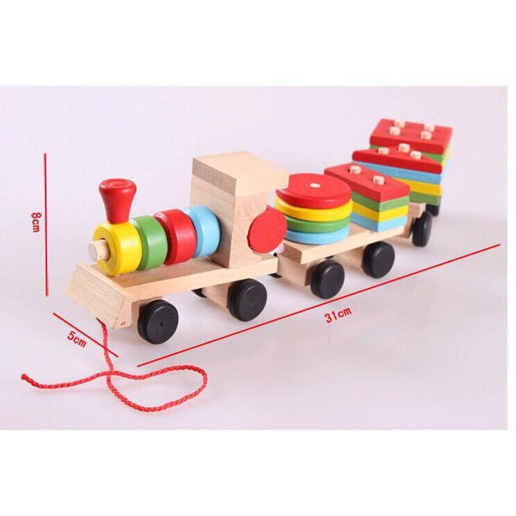 ĐỒ CHƠI TÀU HOẢ THẢ KHỐI BẰNG GỖ