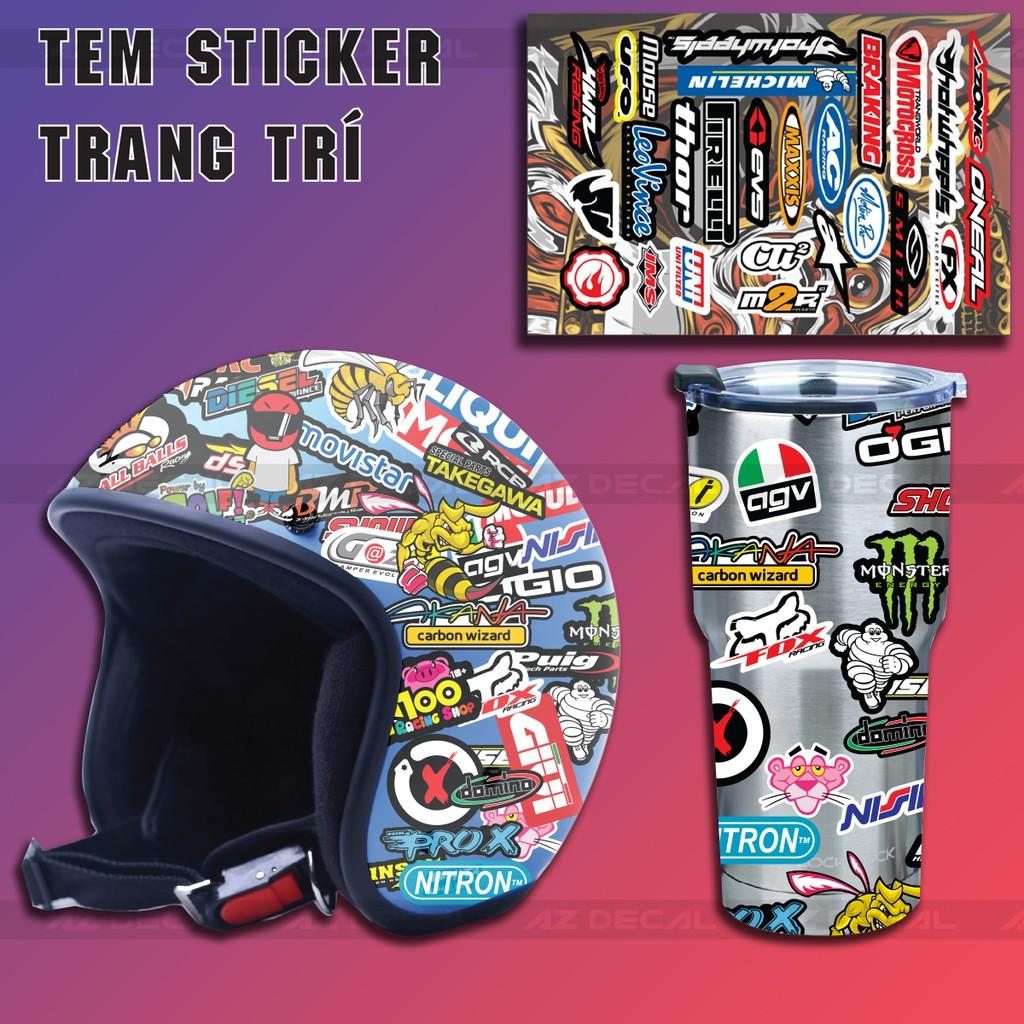 Set Sticker Dán Xe Chủ Đề Đồ Chơi Xe 03 | Trang Trí Xe Máy, Xe Điện, Nón Bảo Hiểm, Laptop, Điện Thoại