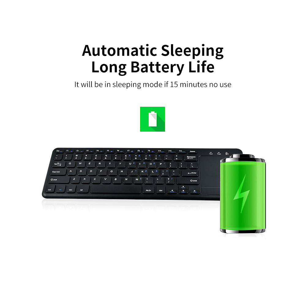 Bàn Phím Không Dây 2.4g Với Bàn Di Chuột 78 Phím Siêu Mỏng Dành Cho Windows / AnDroid