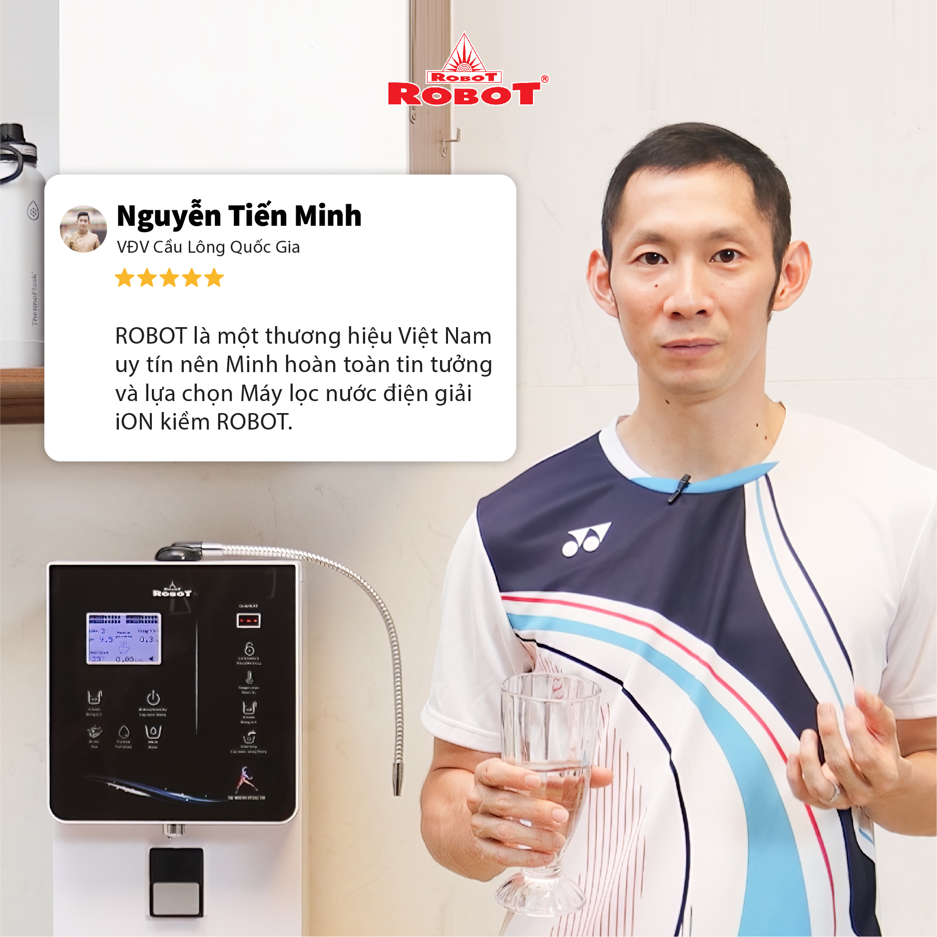 Máy Lọc Nước Điện Giải Ion Kiềm Thương Hiệu ROBOT IonKing 1113 Chế Độ Nóng Thông Minh Lạnh 11 Tấm Điện Cực Titanium Phủ Platinum - Hàng Chính Hãng