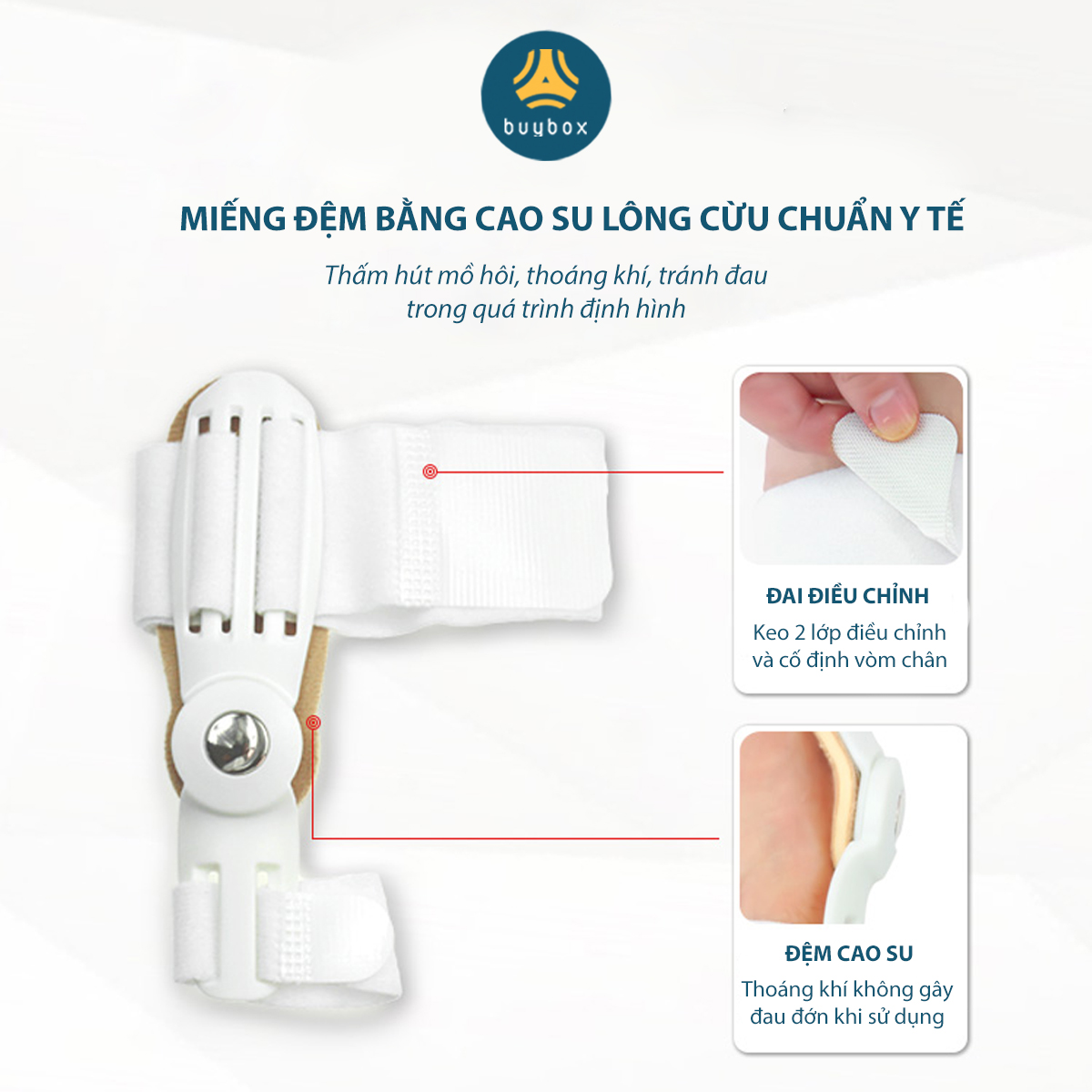 Combo 2 cặp dụng cụ chỉnh hình ngón chân cái bị vẹo Hallux Valgus chất liệu nhựa PC, vớ siliconesilicone tổ ong - Buybox