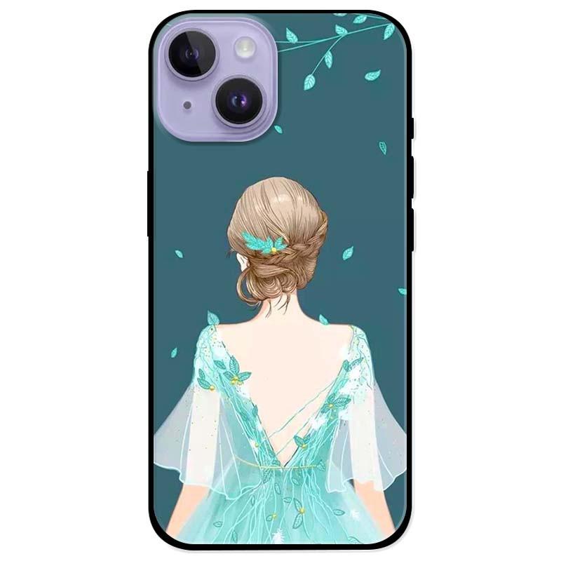 Ốp lưng dành cho Iphone 14 - Iphone 14 Plus - Iphone 14 Pro - Iphone 14 Pro Max - Cô Gái Nền Xanh