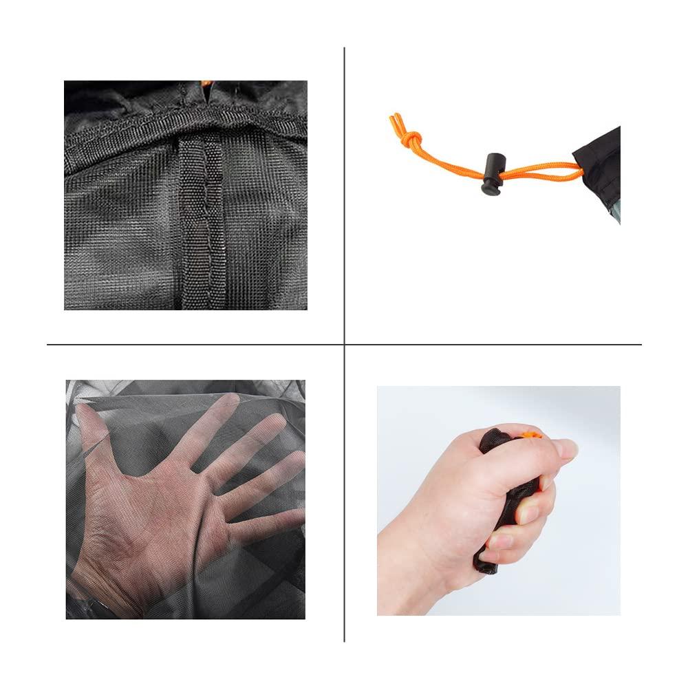 Túi nylon lưới màu đen, túi mạng Cordelabin mạnh mẽ, túi xếp chồng đi du lịch lưới nhỏ di động, cho túi lưu trữ du lịch