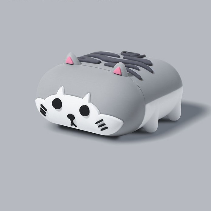 Bao Case Cho Airpods 1/ Airpods 2 Hình Chó Husky, Chó Cori, Mèo Xám