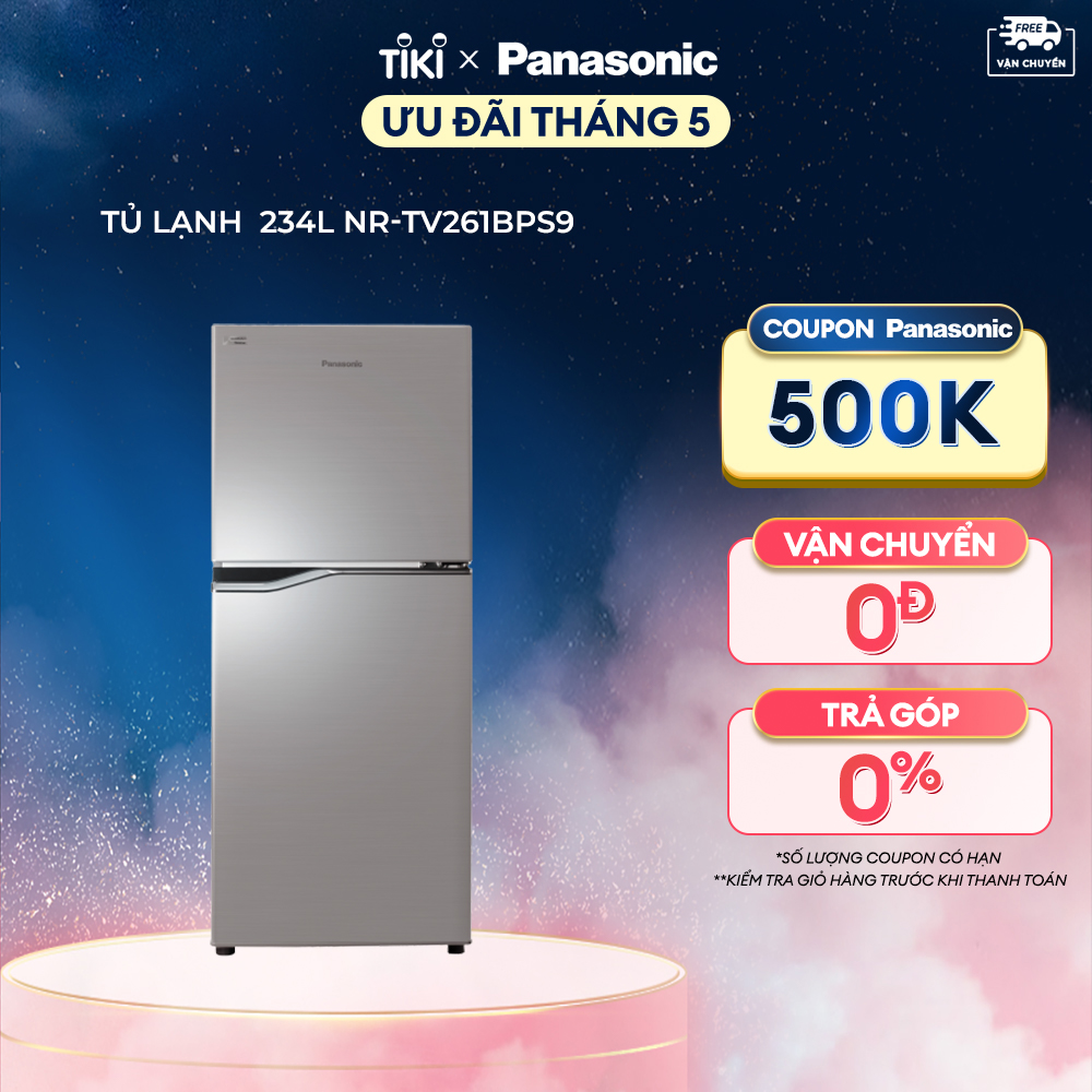 Tủ lạnh Panasonic Kháng Khuẩn 170L NR-BA190PUS9 - Siêu tiết kiệm điện Bộ Cảm biến Econavi - Ngăn Đá Trên - Hàng chính hãng