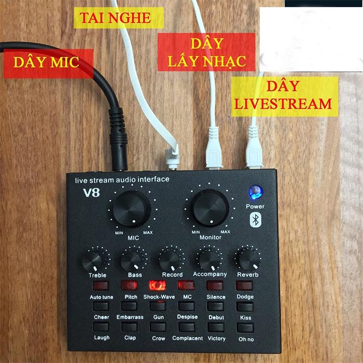 Sound card thu âm V8 Quốc tế tiếng anh autotune