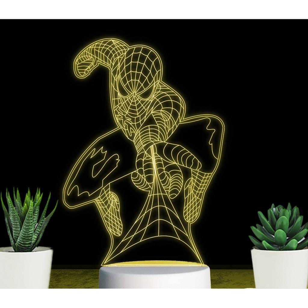 ĐÈN LED 3D 16 MÀU HÌNH NGƯỜI NHỆN - QUÀ TẶNG Ý NGHĨA, QUÀ SINH NHẬT,TRANG TRÍ, ĐỂ BÀN , PHÒNG NGỦ