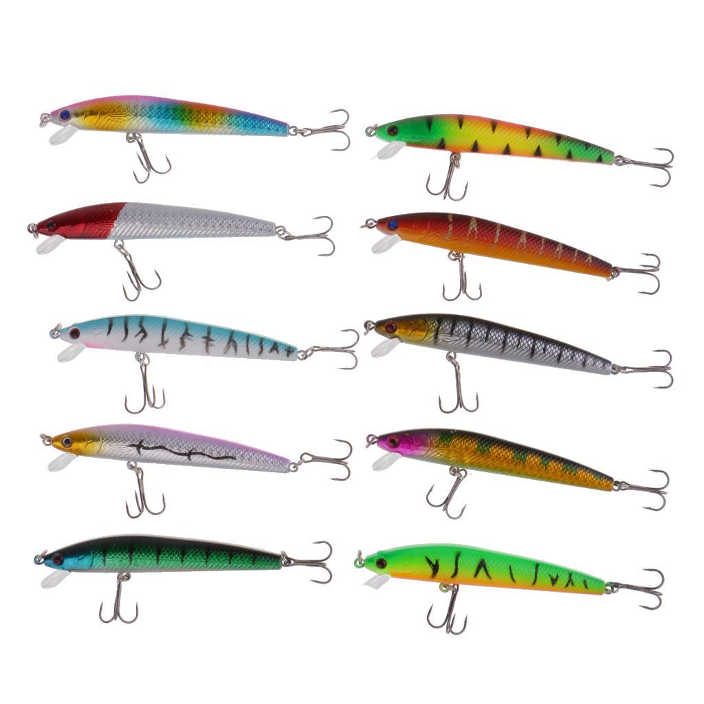 10pcs Fishing Lure Minnow Lure Minnow Baits Tackle Anchor Hook 9.5CM/8.5G